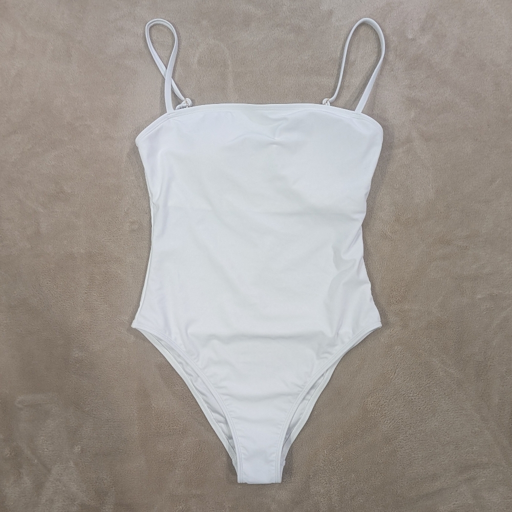 NWT Relleciga White One-Piece Swimsuit NWT Medium | Minimalist Chic